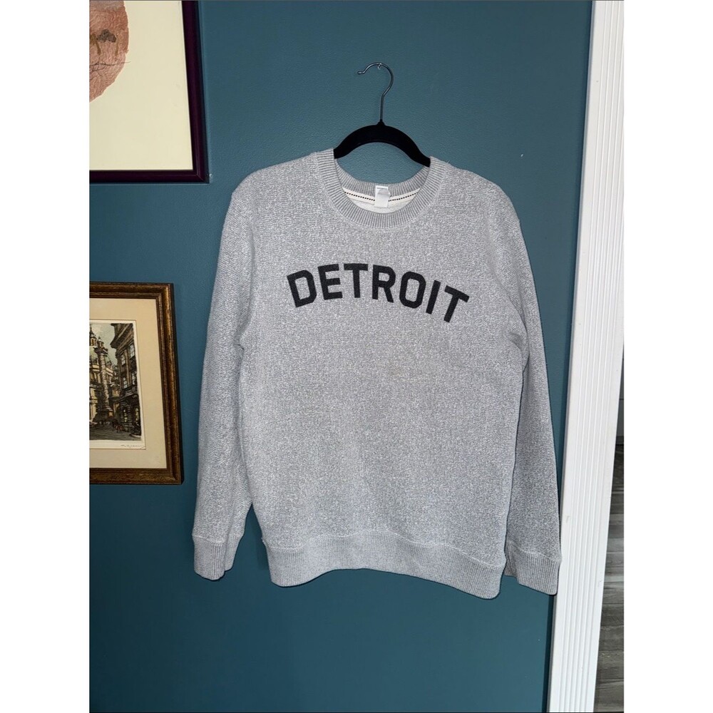 Gray 'DETROIT' Crewneck Sweatshirt